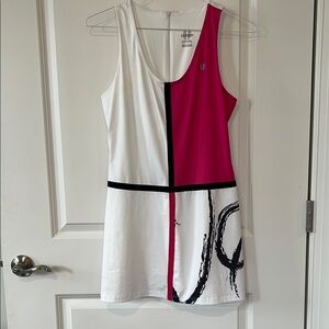 EleVen by Venus Williams Mini Dress in Pink and White